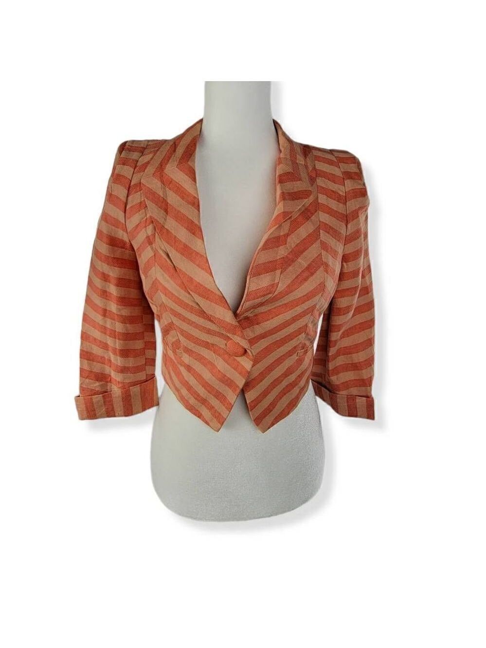 Vero Moda Classic Striped Cropped 3/4 sleeve Blazer Size 160/80A  XSmall